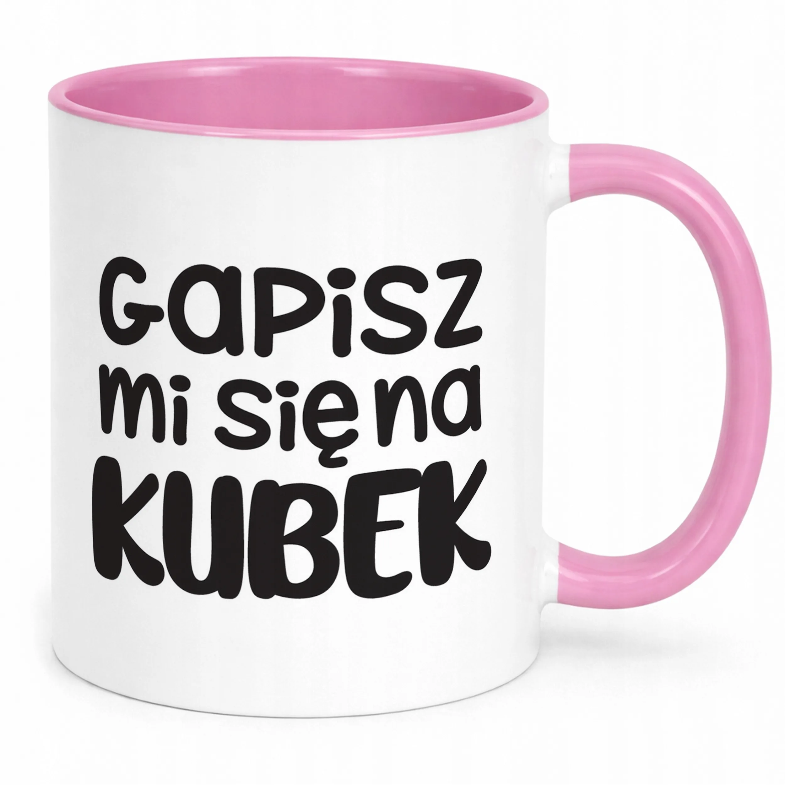 Kubek Różowy Gapisz Mi Się Na Kubek Śmieszny Zabawny Prezent