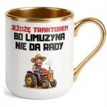 Kubek Premium Złoty Rolnik Dla Rolnika Traktor Zabawny Prezent