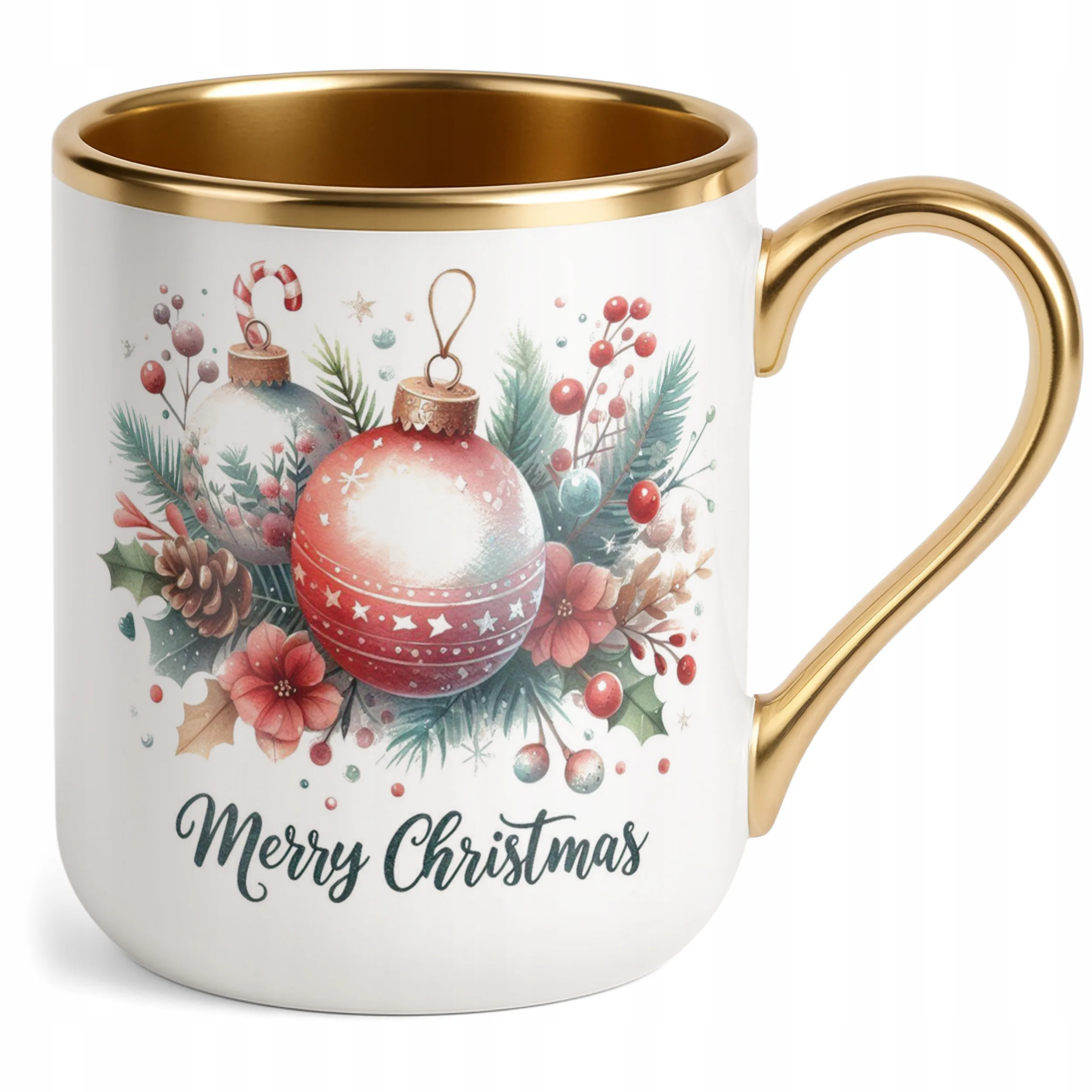 Kubek Premium Złoty Świąteczny Merry Christmas Boże Narodzenie