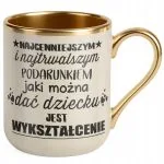 Kubek Premium Złoty Ecru Dzień Nauczyciela Dla Nauczyciela Prezent