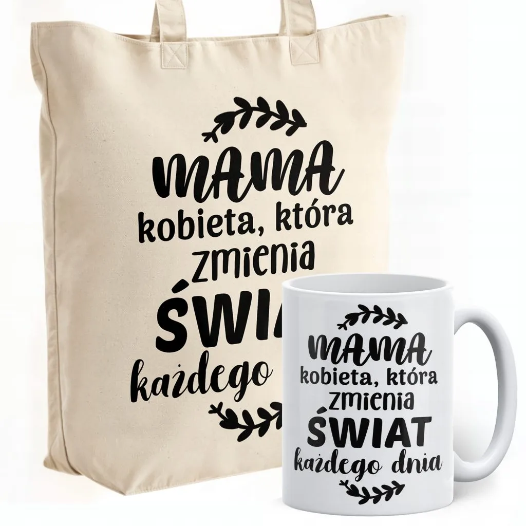 Zestaw Kubek + Torba Premium Dzień Matki Dla Mamy Prezent Upominek