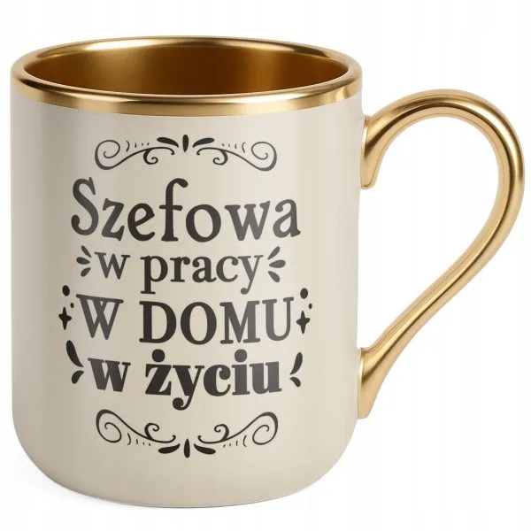 Kubek Premium Złoty Ecru Dzień Kobiet Zabawny Prezent Upominek Dla Kobiety