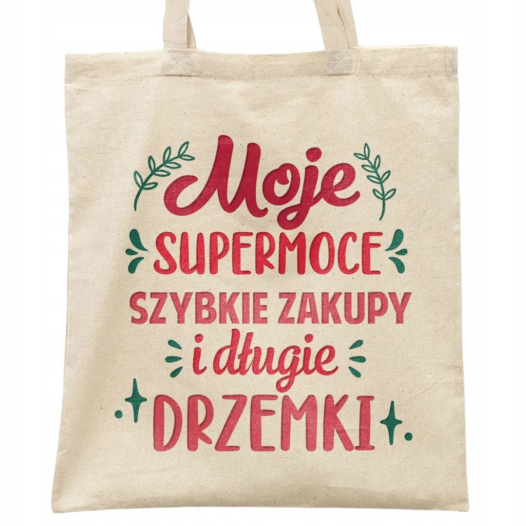 Torba bawełniana na zakupy prezent na Dzień Kobiet Moje Supermoce