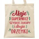 Torba bawełniana na zakupy prezent na Dzień Kobiet Moje Supermoce