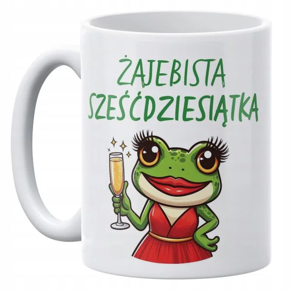 Kubek ceramiczny 330 ml Żajebista 60 Prezent Dla Kobiety Na 60 Urodziny