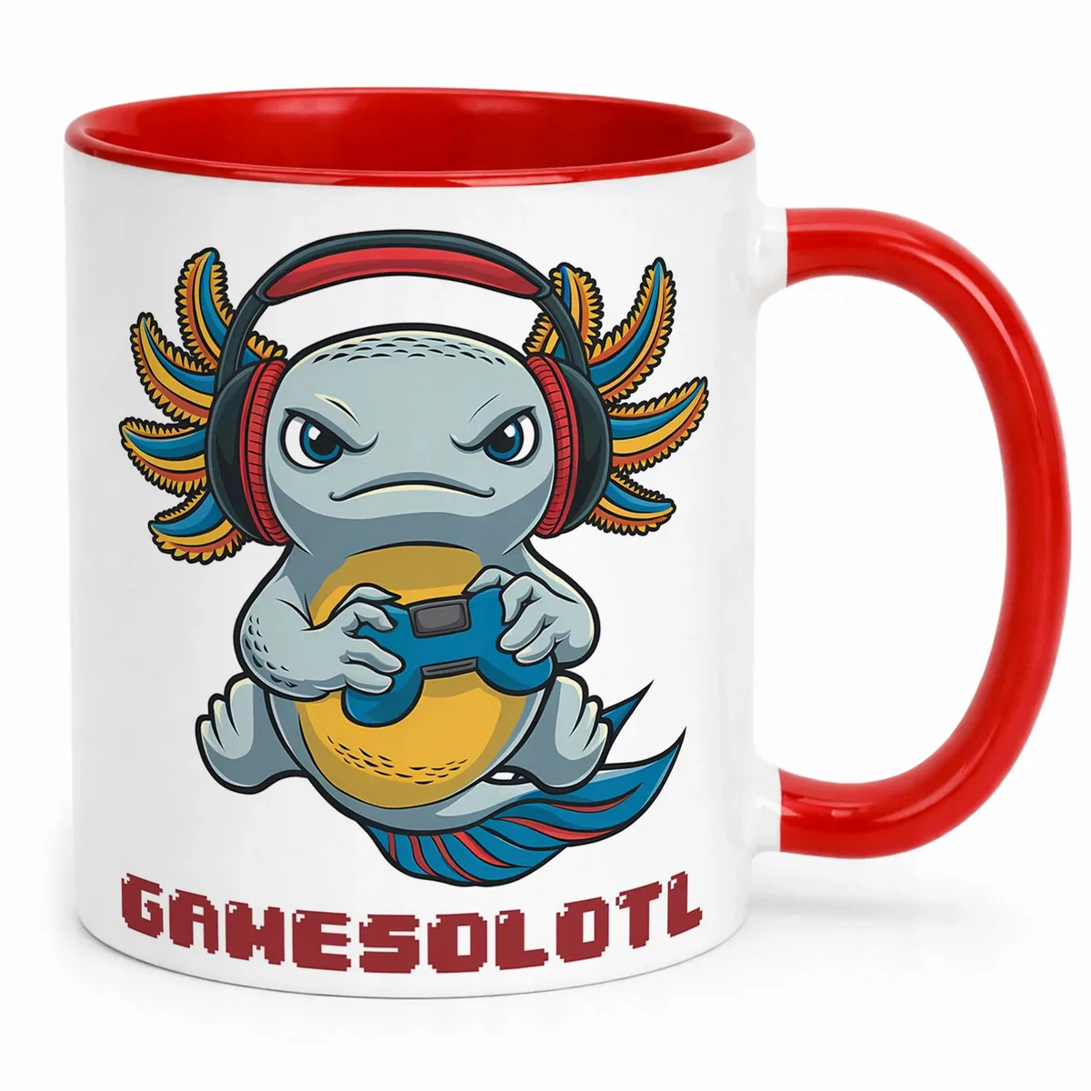 Czerwony kubek 330ml uśmiech Aksolotl Axolotl Zwierzak Viral Trend