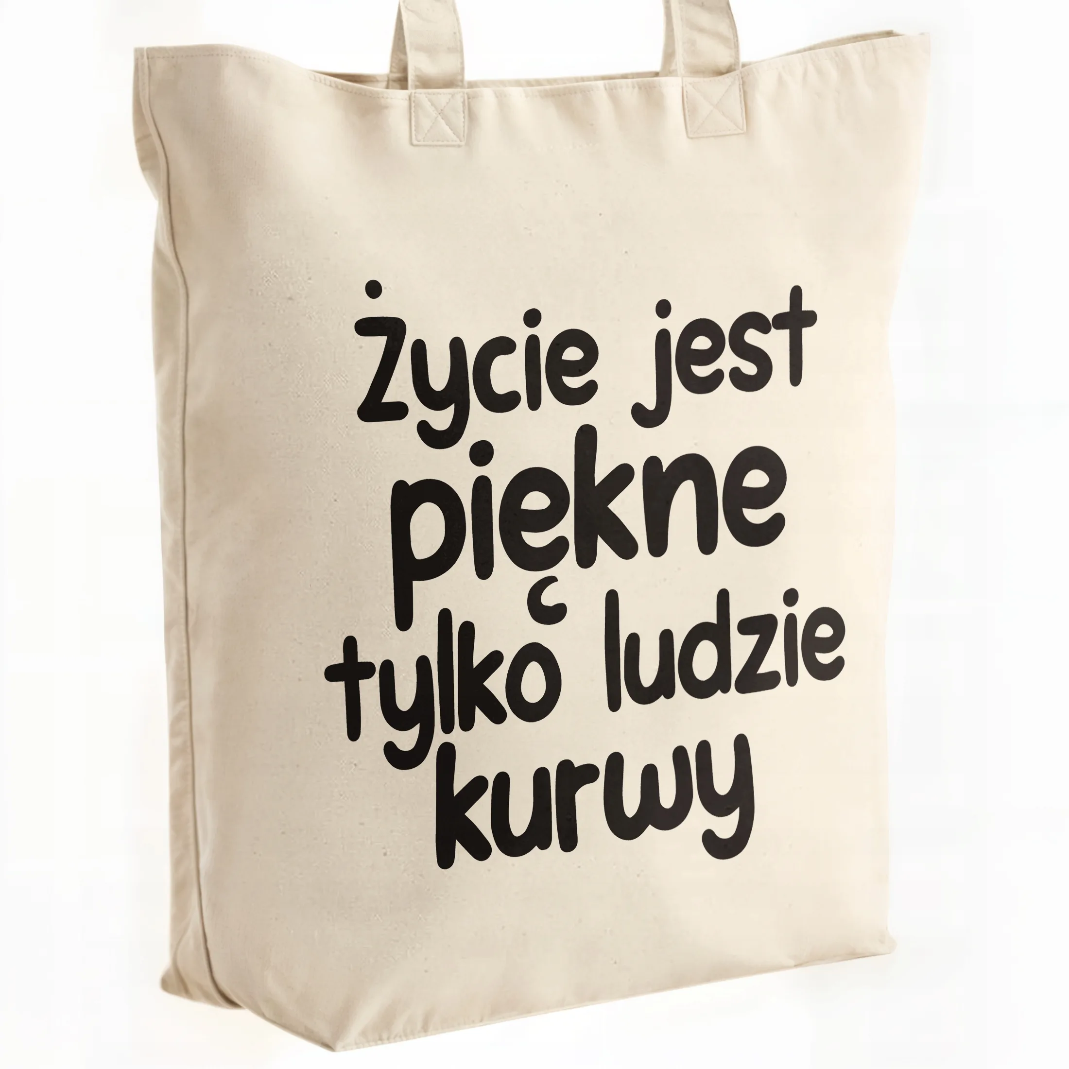 Torba bawełniana premium Życie Jest Piękne Zabawny Prezent