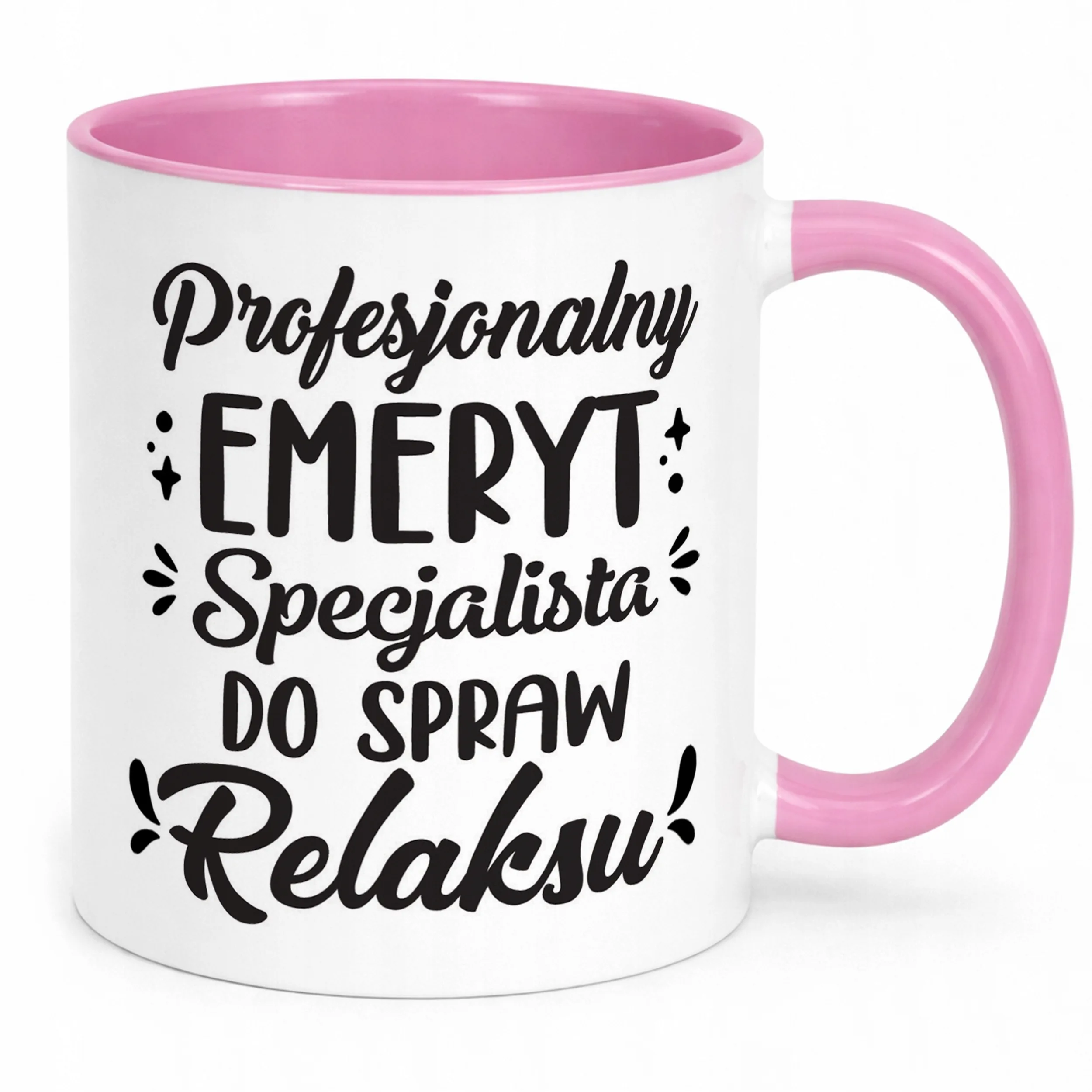 Kubek Różowy z okazji Emerytury Dla Emeryta Prezent Upominek