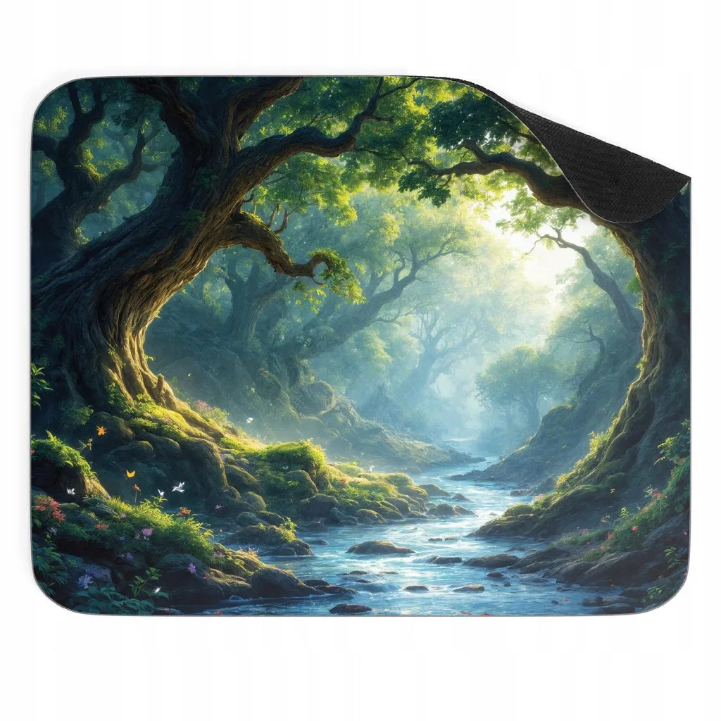 Podkładka pod mysz 22×18 cm Las Rzeka Fantasy