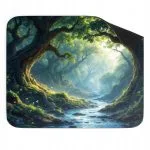 Podkładka pod mysz 22×18 cm Las Rzeka Fantasy