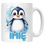 Kubek ceramiczny personalizowany Pingwin Zwierzak Słodki Dla Dzieci