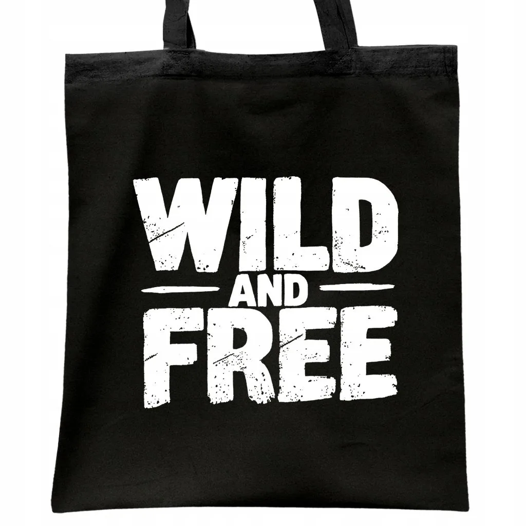 Torba bawełniana czarna na zakupy Wild And Free