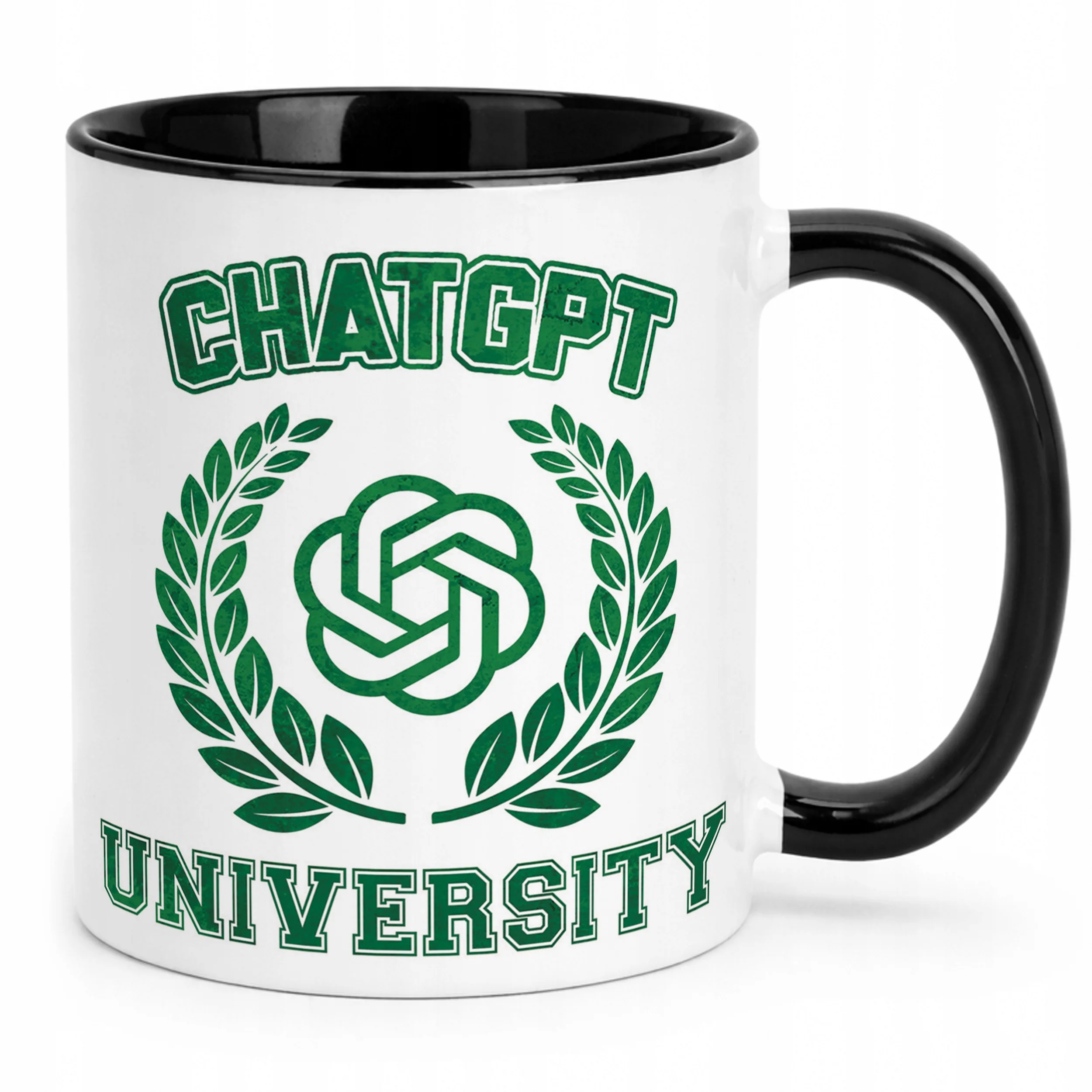Kubek Czarny ChatGPT University Zabawny Prezent Upominek