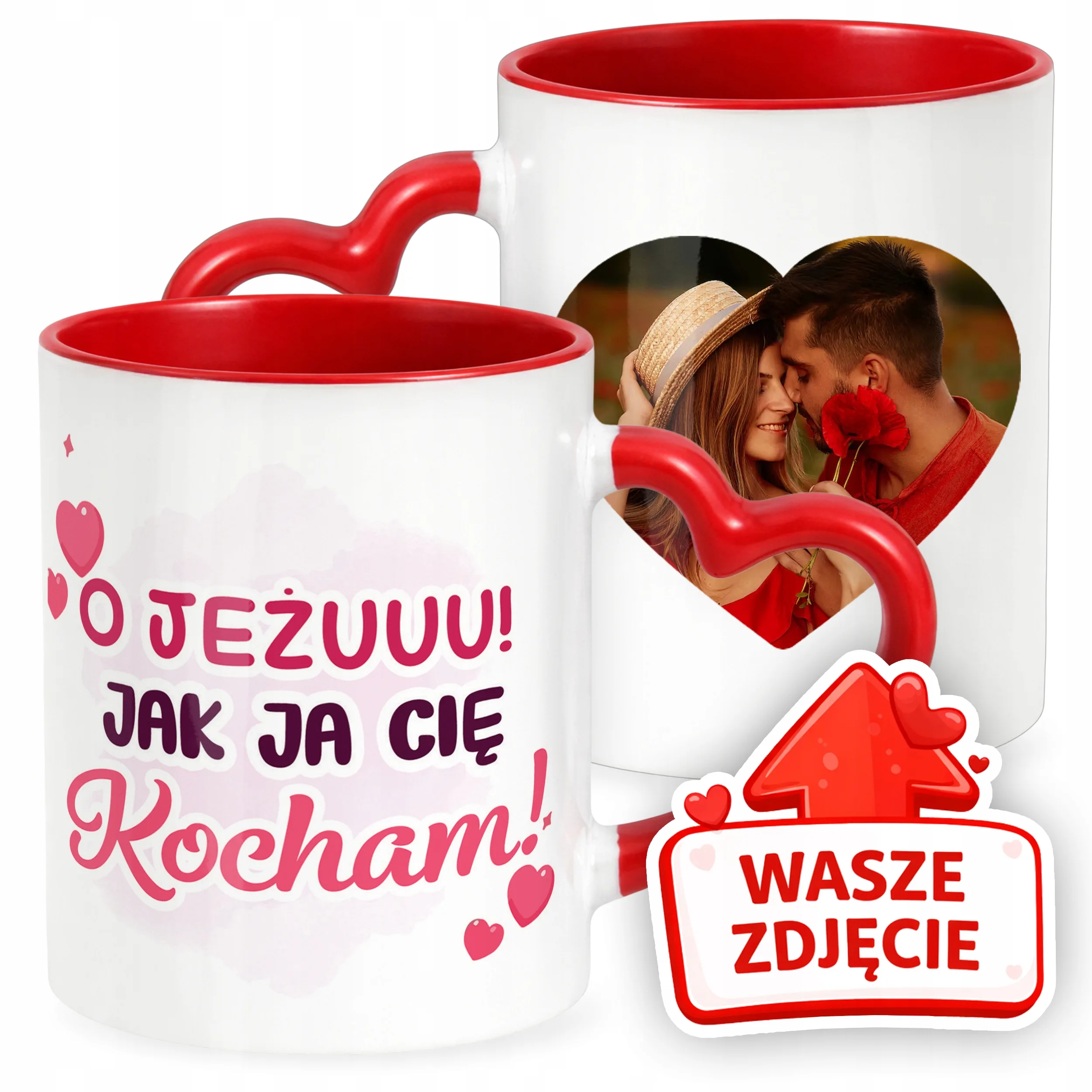 Kubek Walentynkowy Z Własnym Zdjęciem Serce Walentynki Prezent Upominek