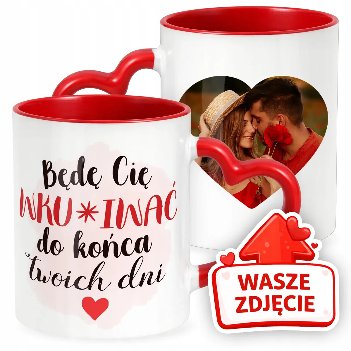 Kubek Walentynkowy Z Własnym Zdjęciem Serce Walentynki Prezent Upominek