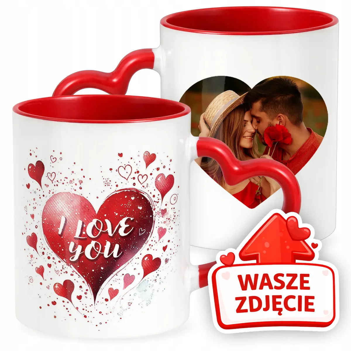 Kubek Walentynkowy Z Własnym Zdjęciem Serce Walentynki Prezent Upominek