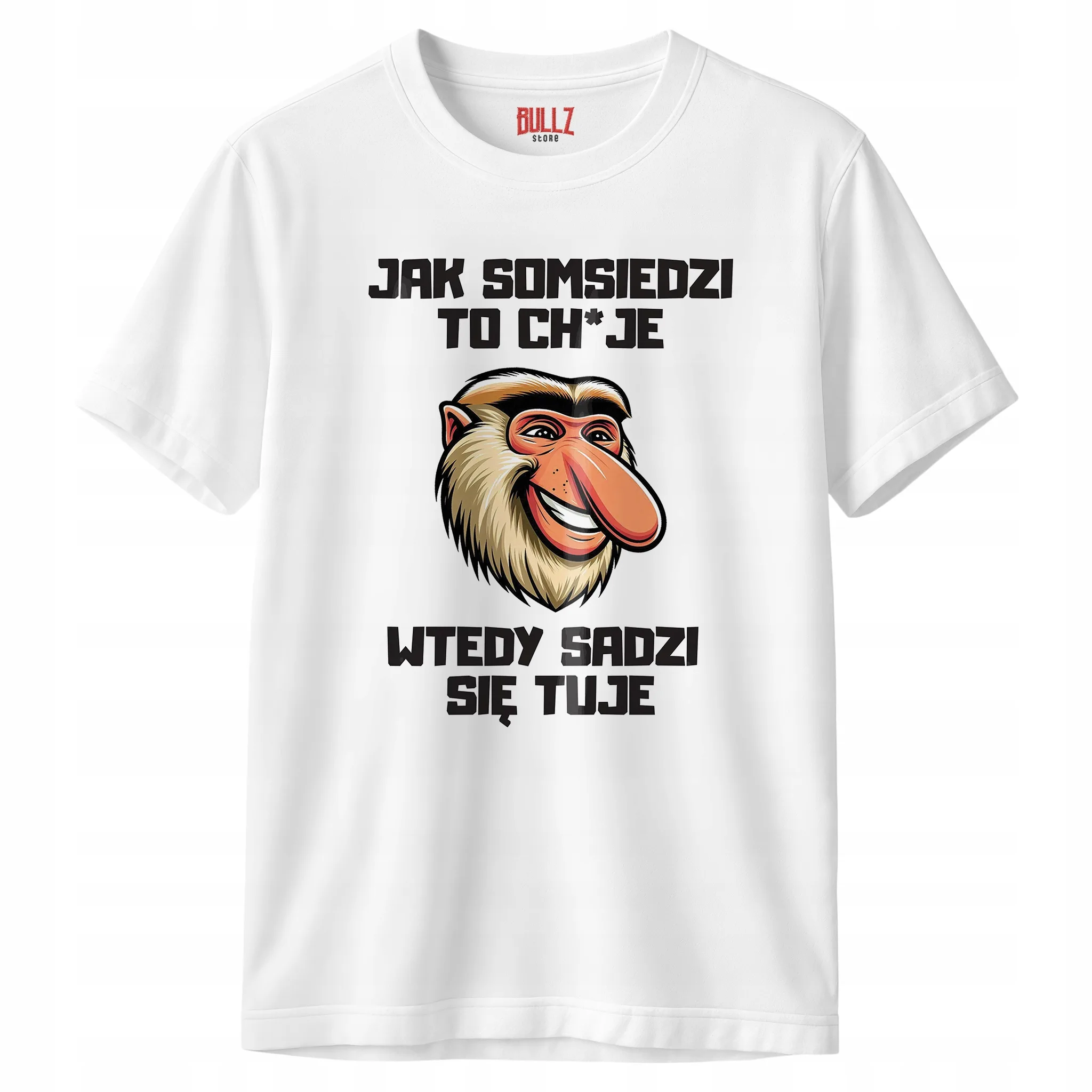 Koszulka biała męska Jak Somsiedzi To Zabawny Prezent r. 3XL