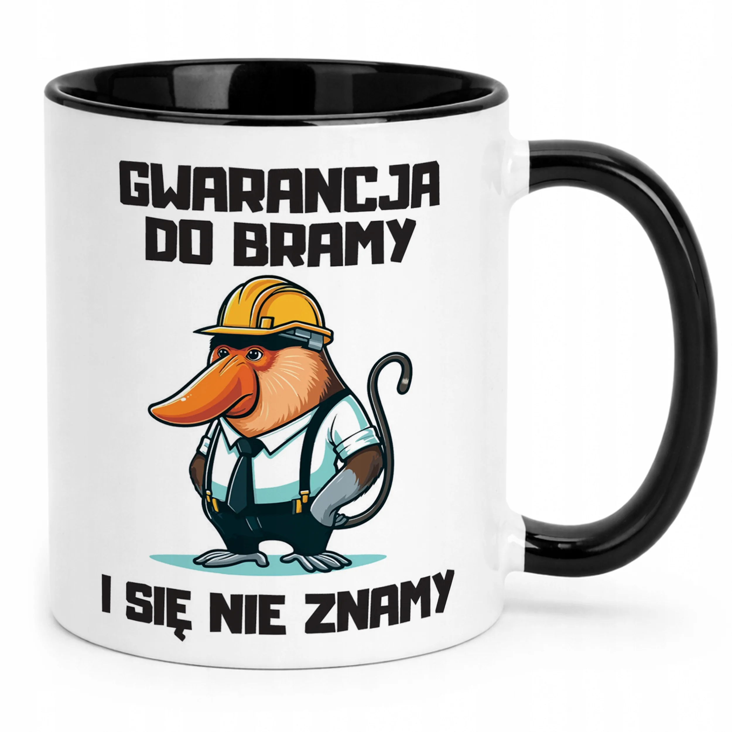 Kubek Czarny Janusz Nosacz Do Pracy Zabawny Prezent Upominek