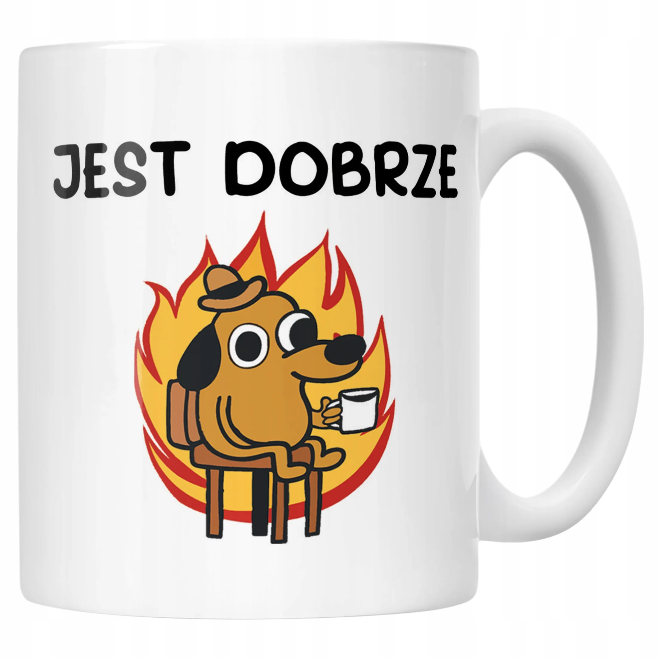 Kubek ceramiczny Jest Dobrze Śmieszny Zabawny Prezent