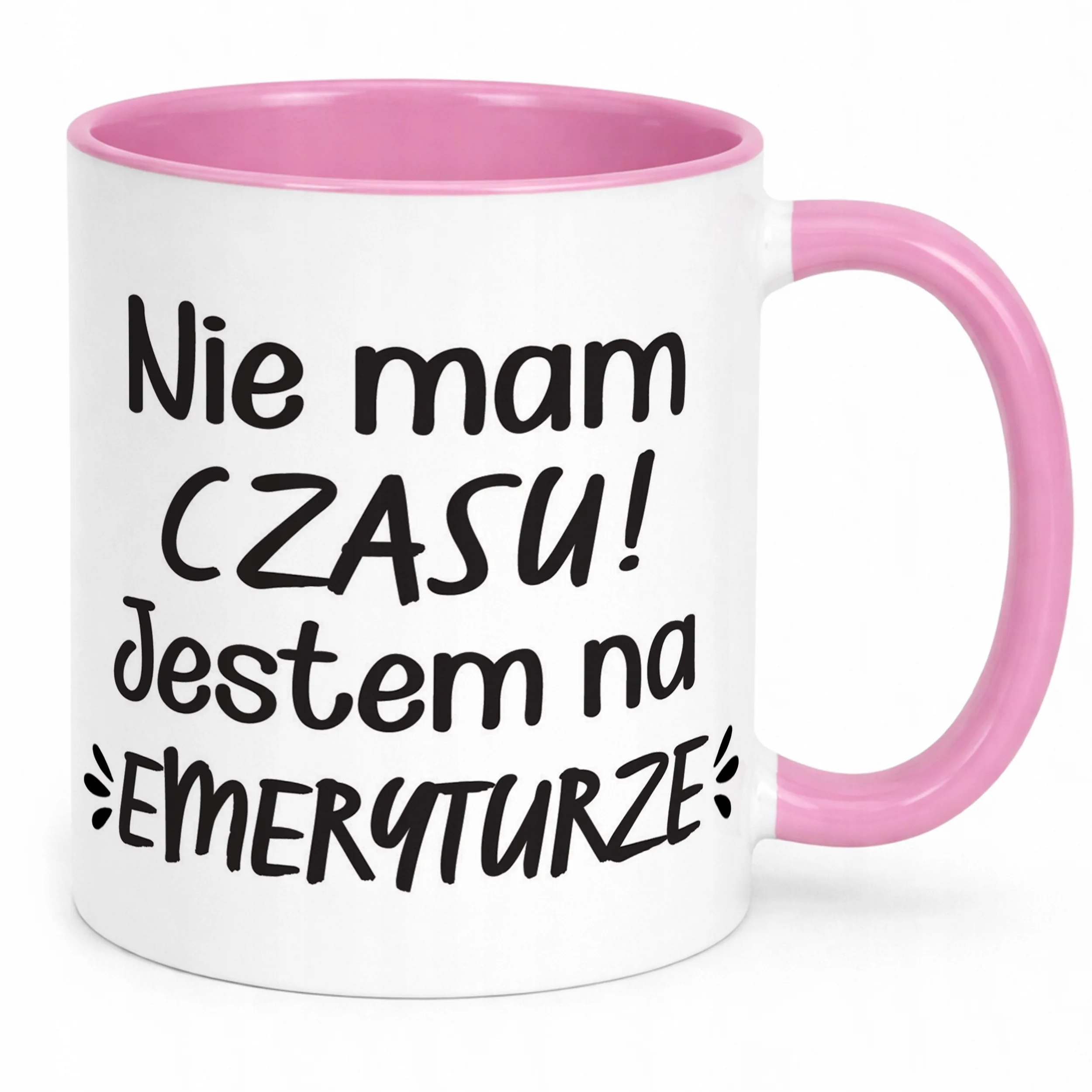 Kubek Różowy z okazji Emerytury Dla Emeryta Emerytki Prezent Upominek