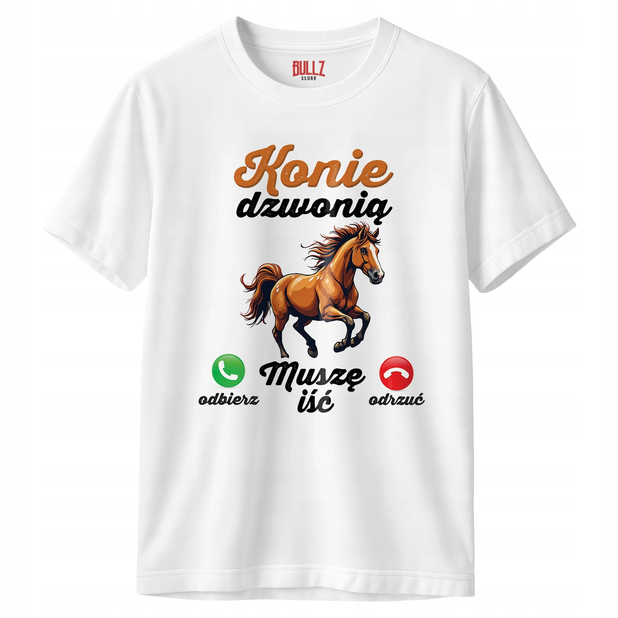 Koszulka biała męska Konie Dzwonią Zabawny Prezent r. 3XL