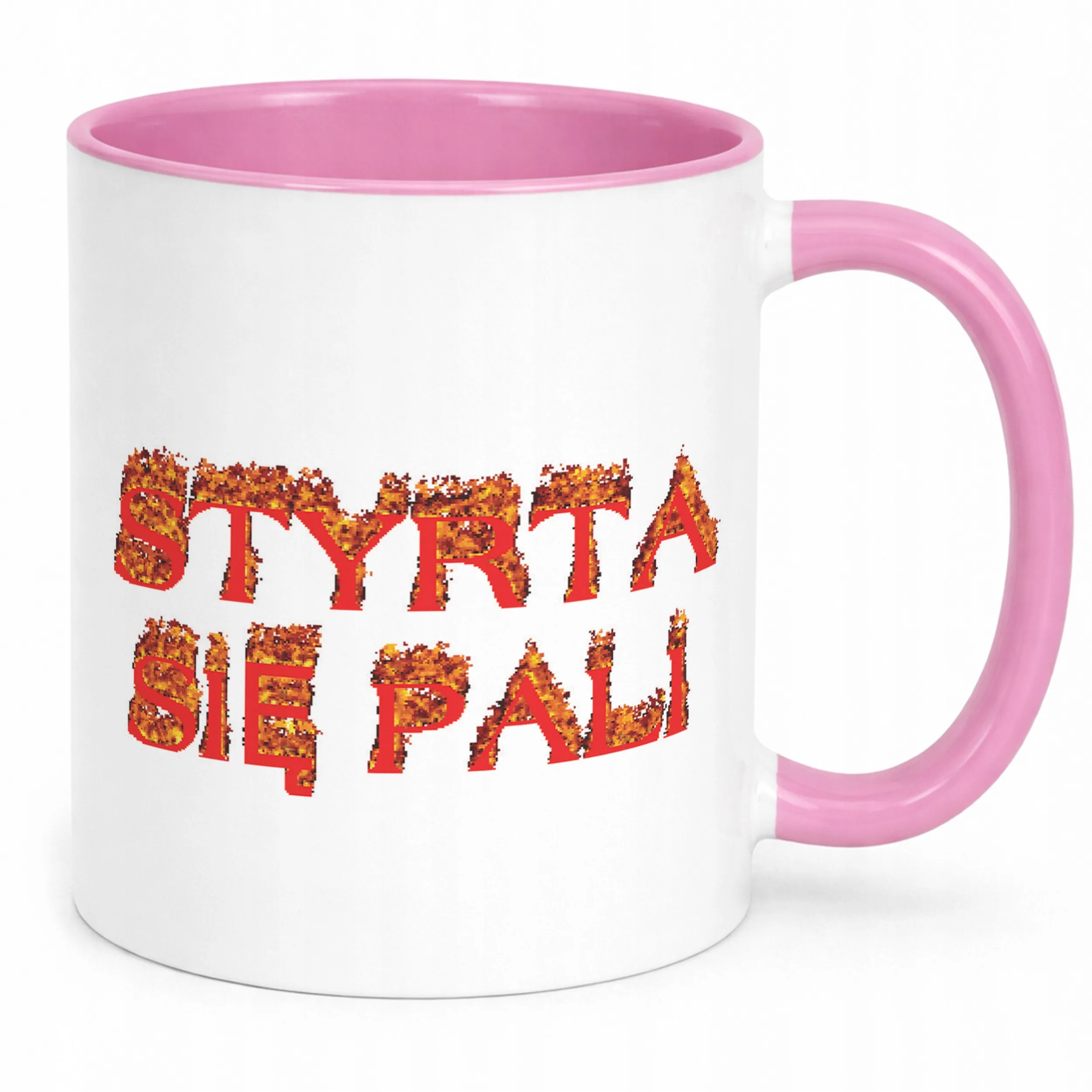 Kubek Różowy Styrta Się Pali Memy Zabawne Prezent