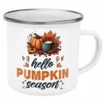 Emaliowany Kubek Garnuszek Jesienny Jesień Hello Pumpkin Dynia Prezent