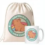 Zestaw Kubek + Plecak Kapibara Capybara Zwierzak Słodki Dla Dzieci Prezent