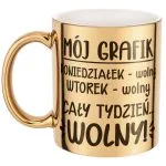 Złoty Kubek ceramiczny z okazji Emerytury Dla Emeryta Emerytki Prezent