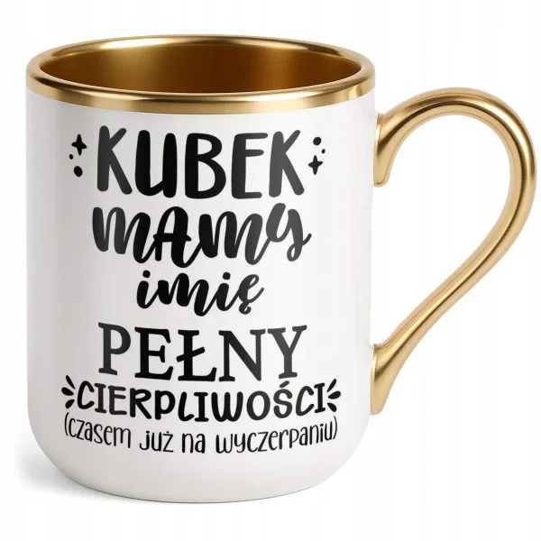 Kubek Premium Złoty Personalizowany Dzień Matki Dla Mamy Prezent Upominek