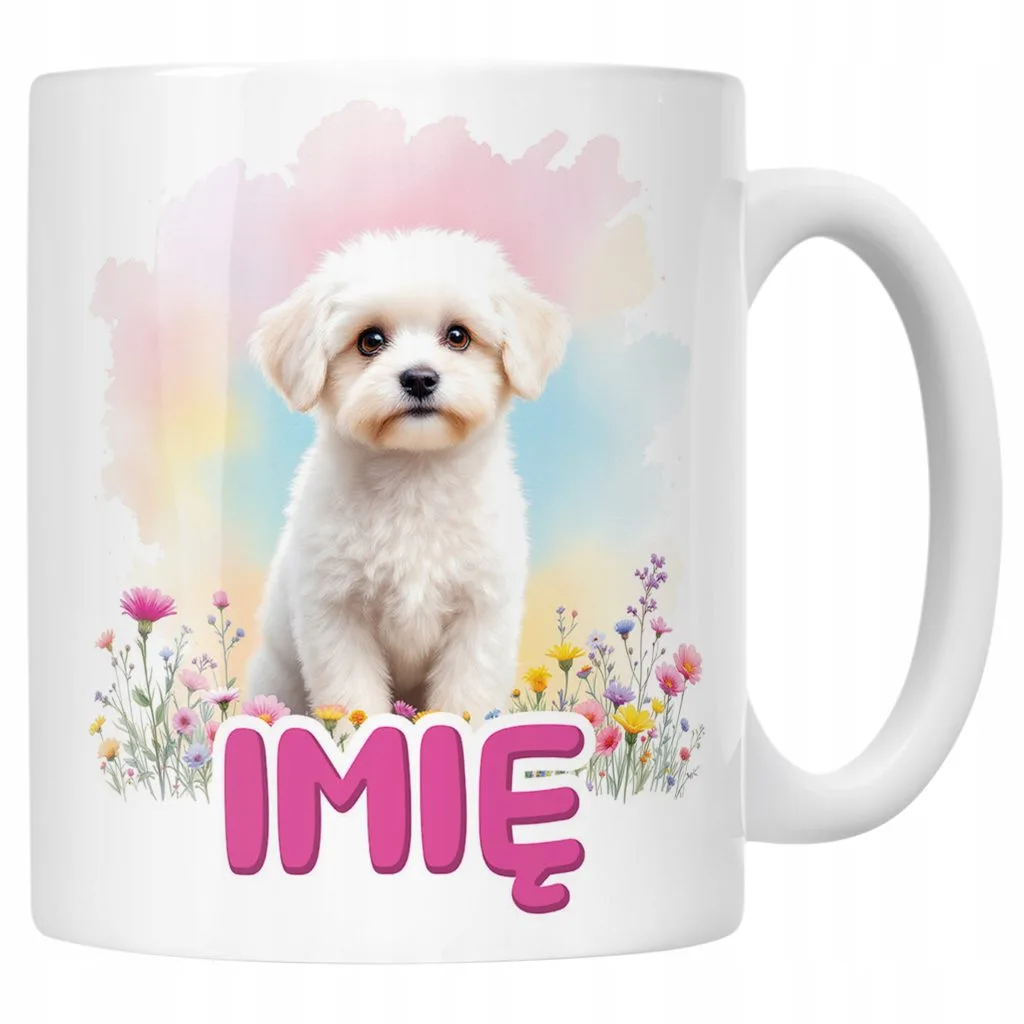 Kubek ceramiczny personalizowany Pies Piesek Zwierzak Słodki Dla Dzieci