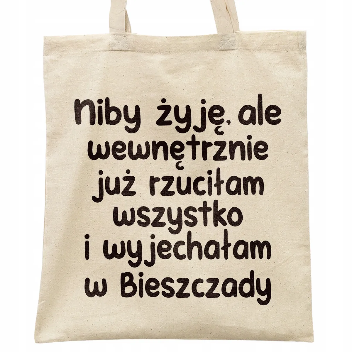 Torba bawełniana na zakupy Niby Żyję Ale Wewnętrznie Zabawny Prezent