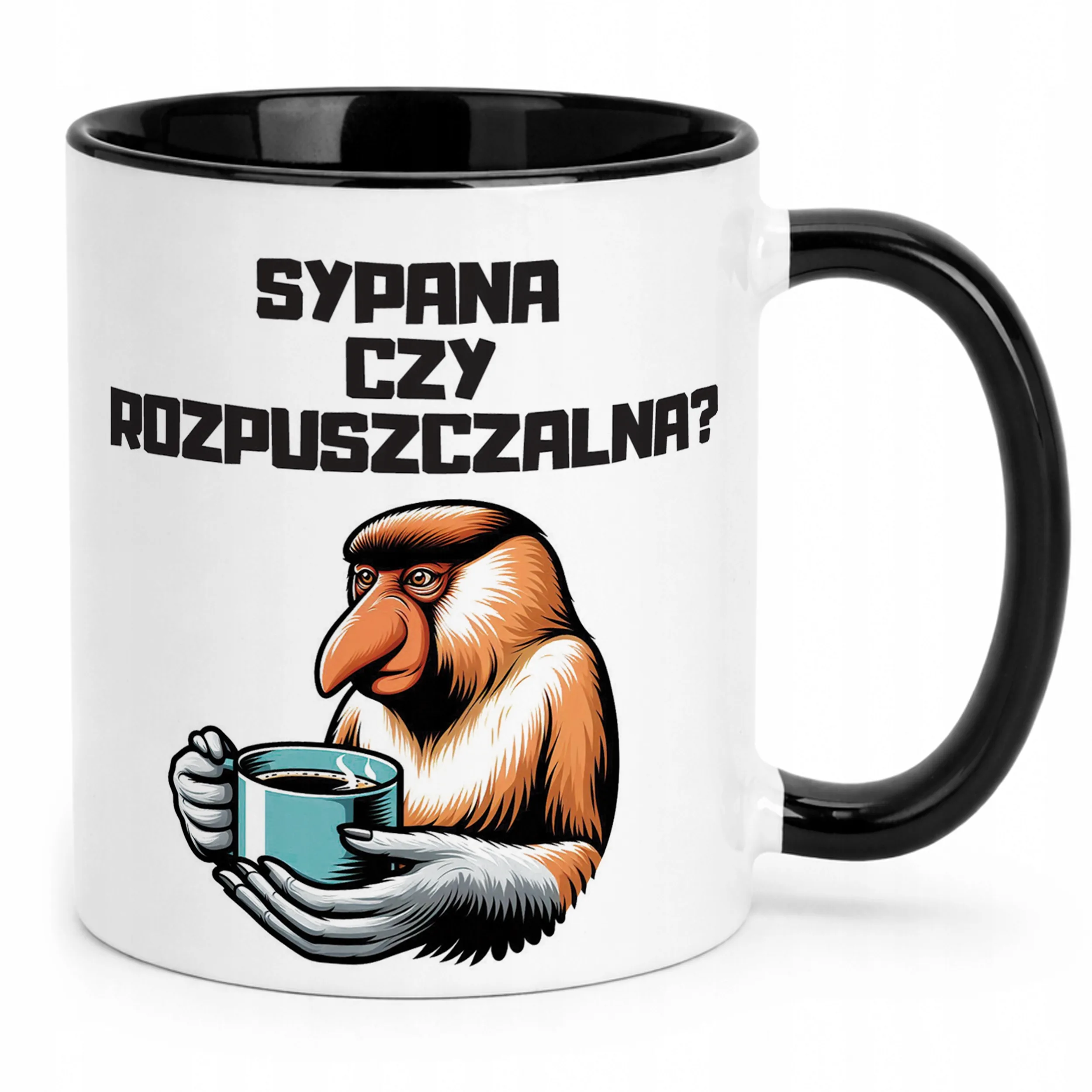 Kubek Czarny Janusz Nosacz Kawa Zabawny Prezent Upominek