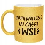 Złoty kubek brokatowy Dzień Kobiet Zabawny Prezent Upominek Dla Kobiety