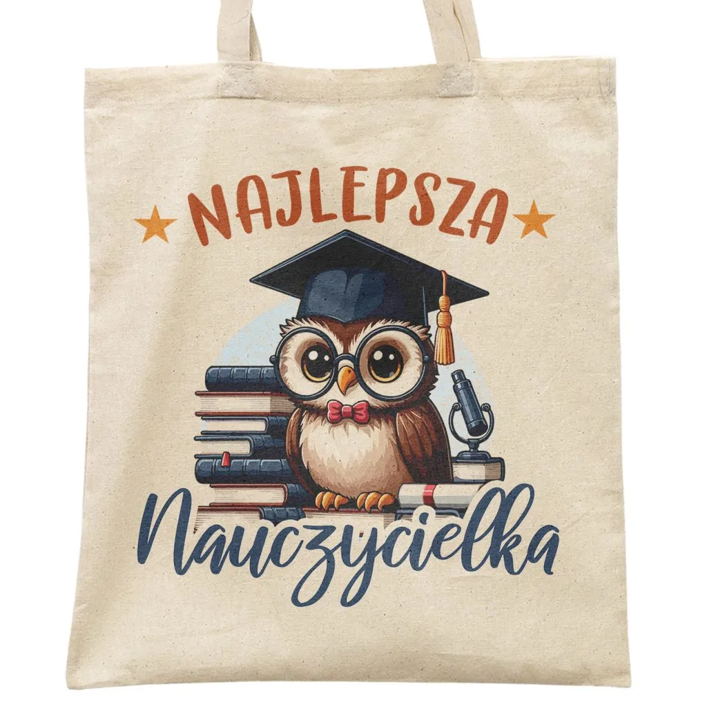 Torba bawełniana Dzień Nauczyciela Najlepsza Nauczycielka Prezent Upominek