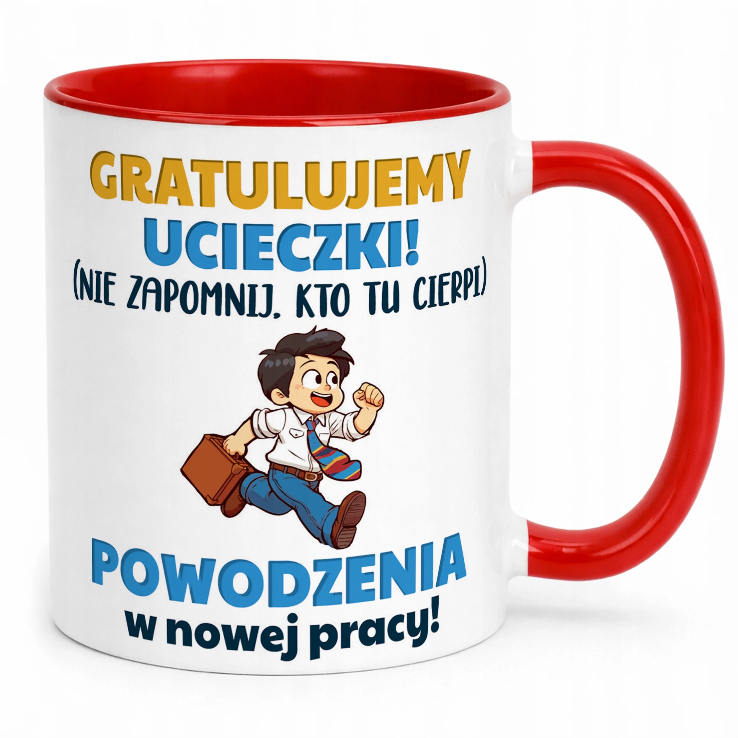 Kubek Czerwony Pożeganie Odejście z Pracy Dla Kolegi Prezent
