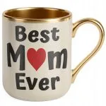 Kubek Premium Złoty Ecru Dzień Matki Best Mom Ever Prezent Dla Mamy