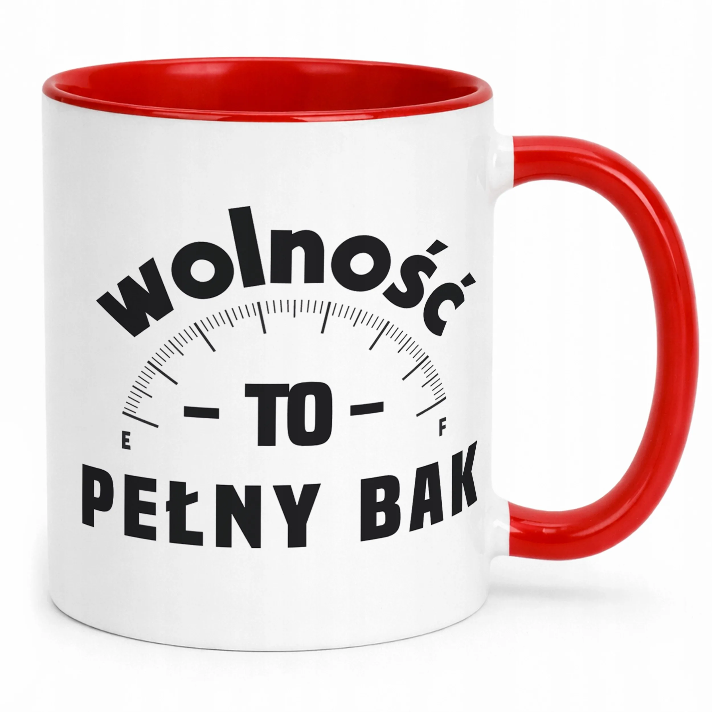 Kubek Czerwony Wolność To Pełny Bak Dla Fanów Motoryzacji Prezent