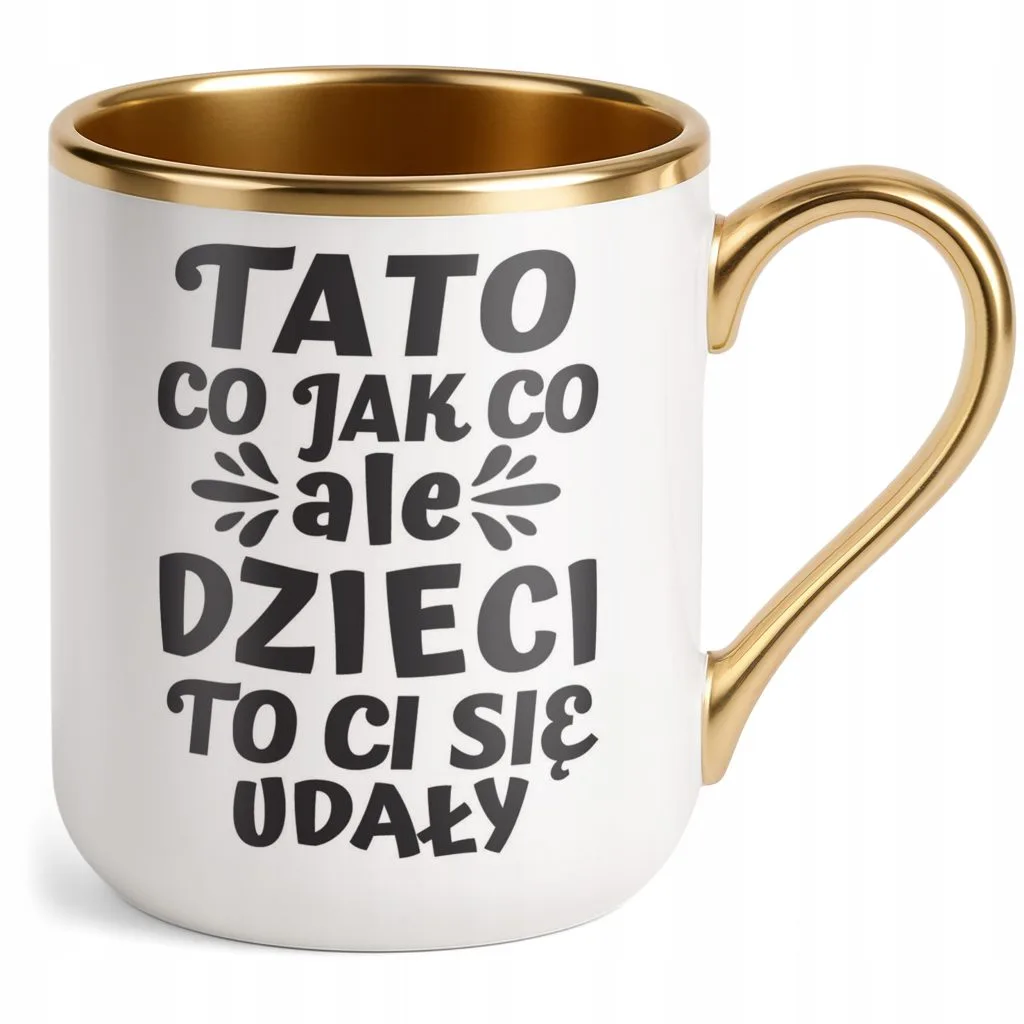 Kubek Premium Złoty Dzień Ojca Dla Taty Dzieci To Ci Się Udały Prezent