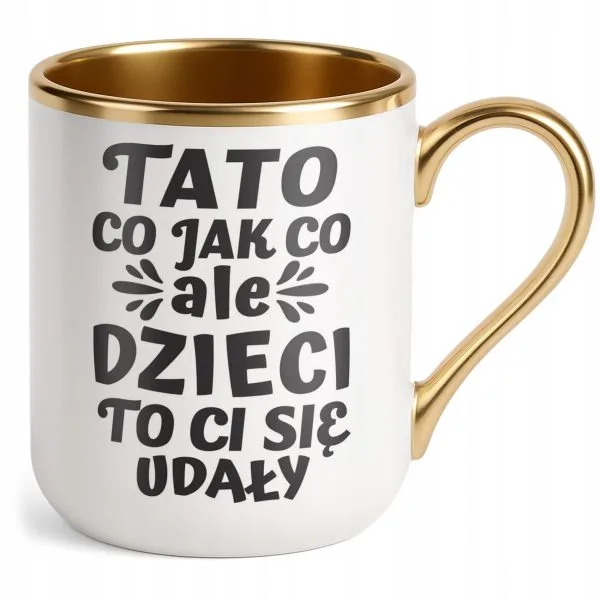 Kubek Premium Złoty Dzień Ojca Dla Taty Dzieci To Ci Się Udały Prezent