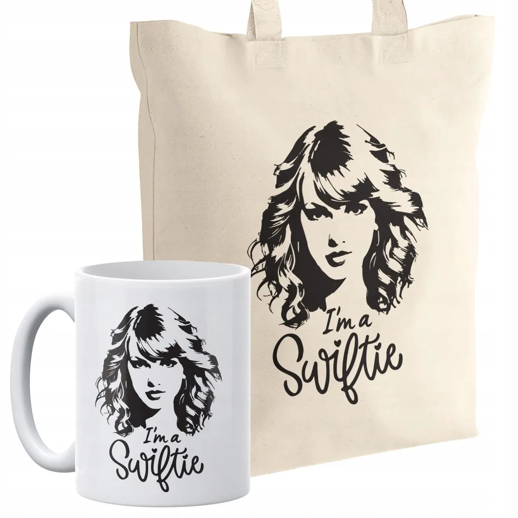 Zestaw torba bawełniana z dnem na zakupy + kubek Taylor Swift