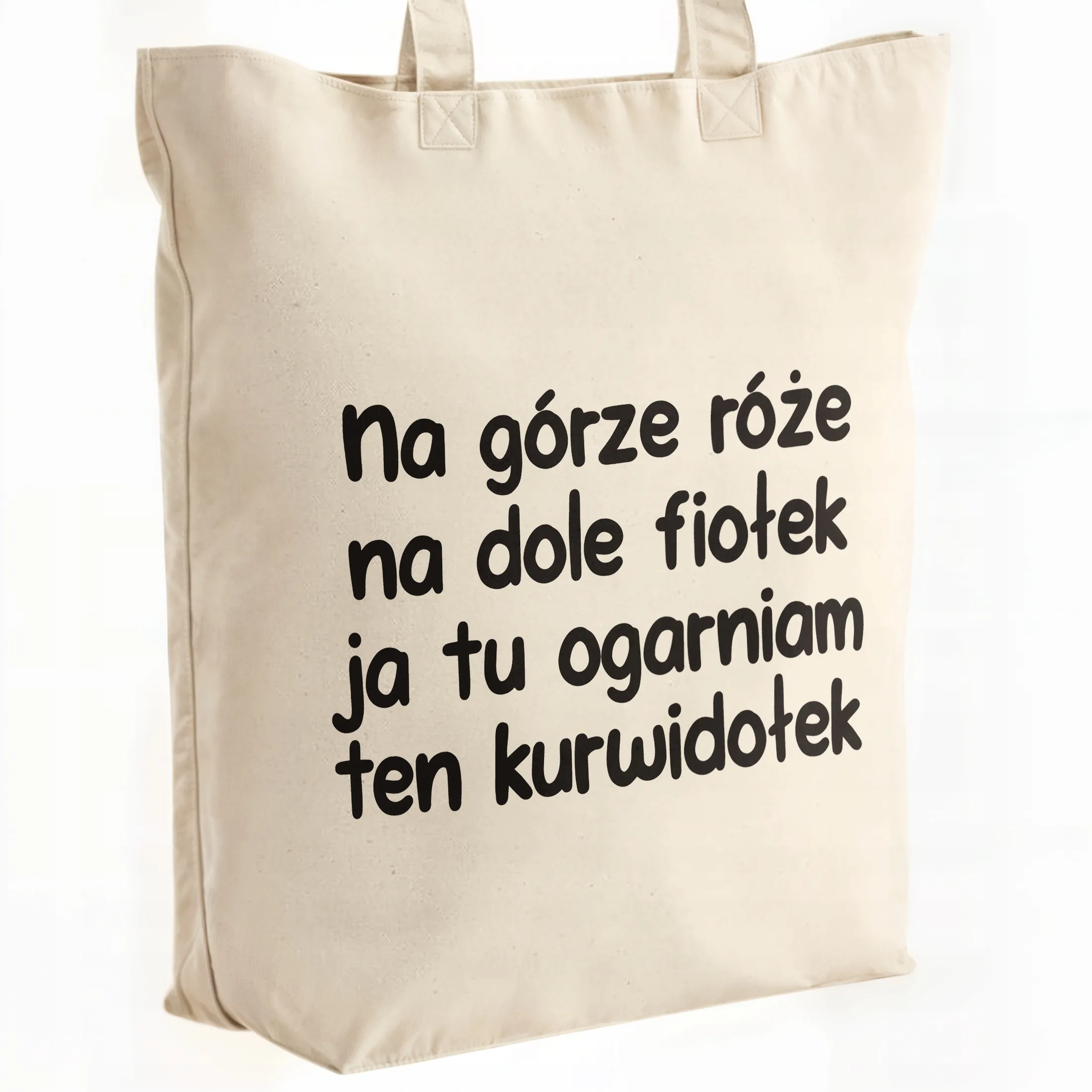 Torba bawełniana premium Na Górze Róże Na Dole Fiołek Zabawny Prezent