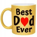 Złoty kubek brokatowy Dzień Ojca Best Dad Ever Upominek Dla Taty