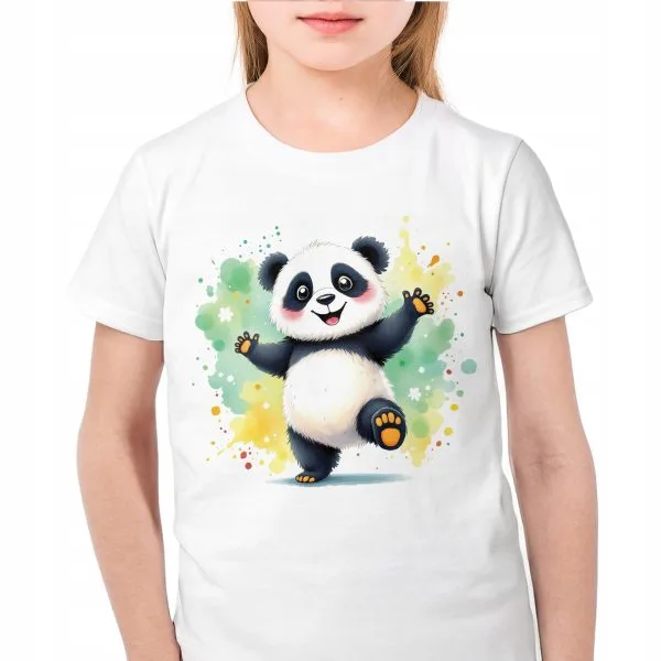 Koszulka biała dziecięca Panda Zwierzak Słodki