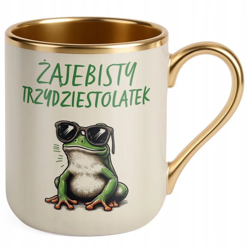 Kubek Premium Złoty Ecru Żajebisty 30 Dla Mężczyzny Na Urodziny Upominek