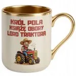 Kubek Premium Złoty Ecru Rolnik Dla Rolnika Traktor Zabawny Prezent