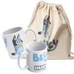 Zestaw plecak bawełniany + kubek z Imieniem Dla Fanów Serialu Bluey