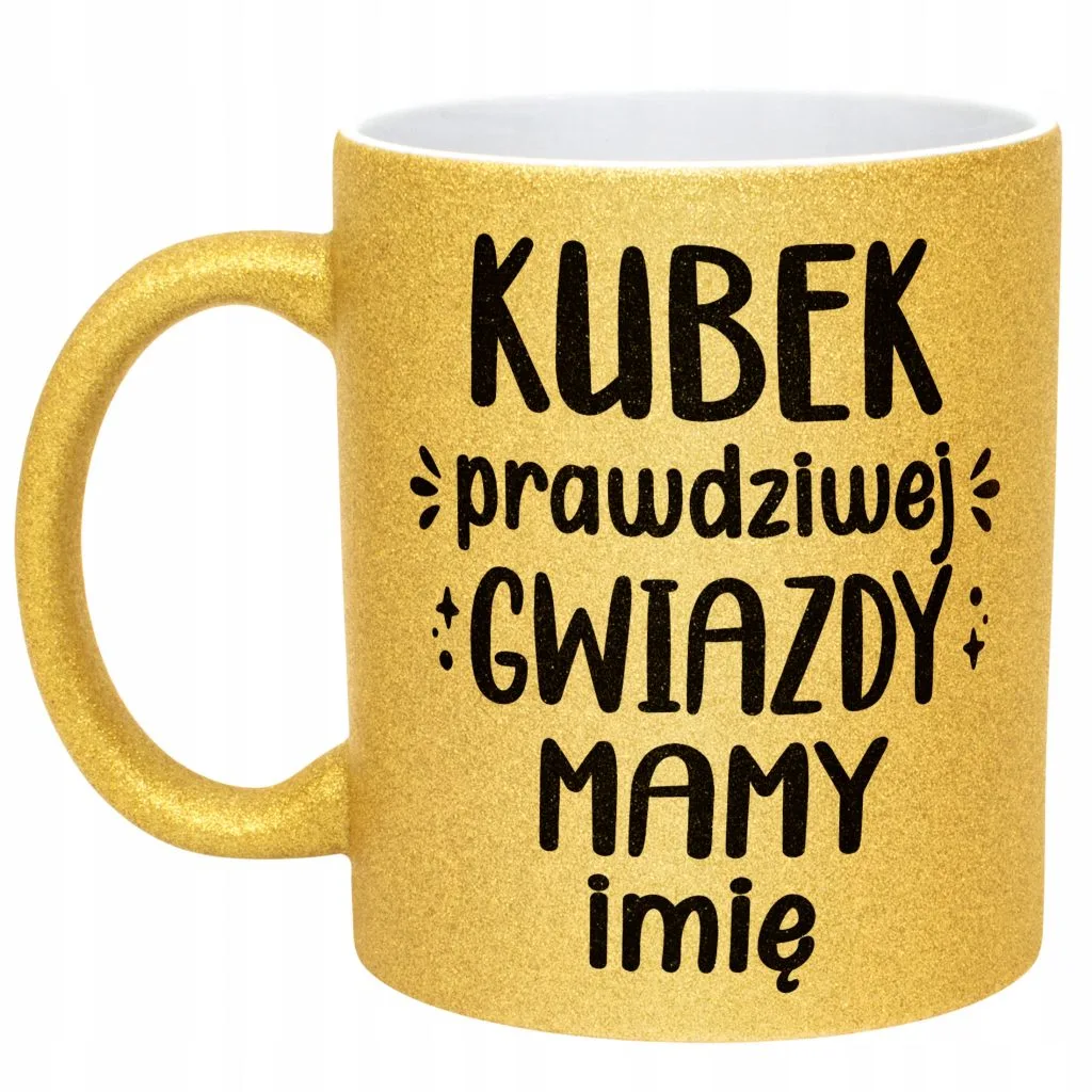 Złoty kubek brokatowy Personalizowany Dzień Matki Dla Mamy Prezent