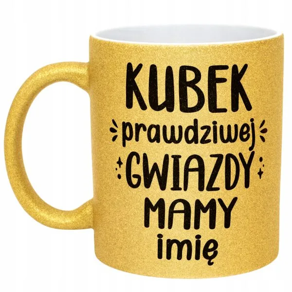 Złoty kubek brokatowy Personalizowany Dzień Matki Dla Mamy Prezent
