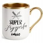 Kubek Premium Złoty Personalizowany Super Fryzjerka Dla Fryzjerki Prezent